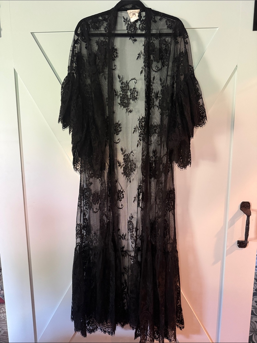 Free People and Muche Muchette Black Sheer Lace Kimono